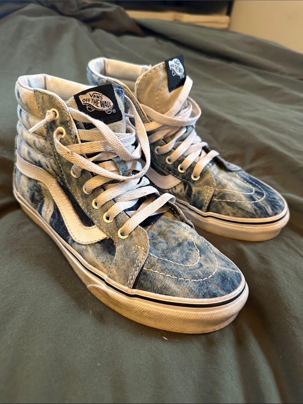 Vans High-Top Denim Tie-Dye Sneakers - Blue & White